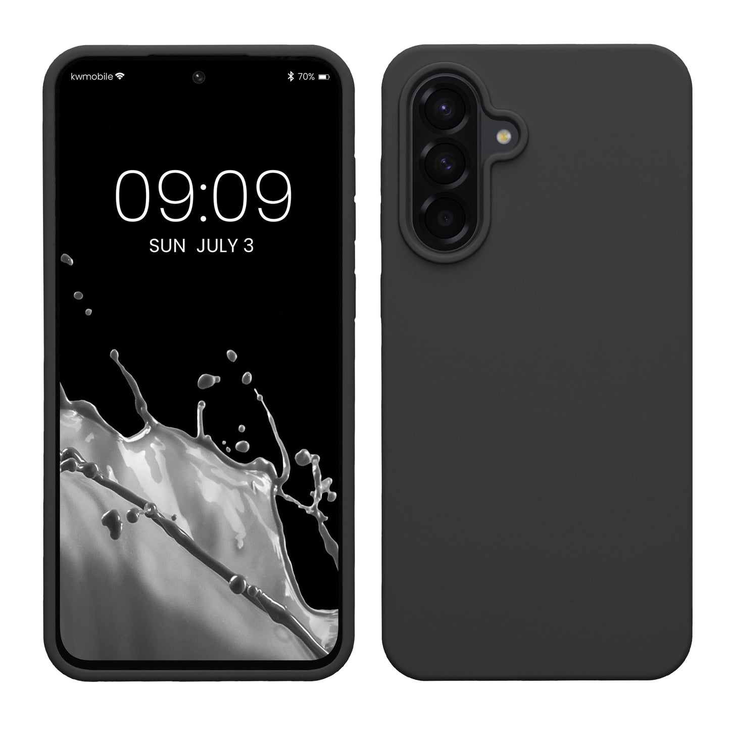kwmobile Hülle kompatibel mit Samsung Galaxy A56 5G Hülle - Silikon Handy Case - Handyhülle weiche Oberfläche - kabelloses Laden - Dunkelgrau Dunkelgrau  