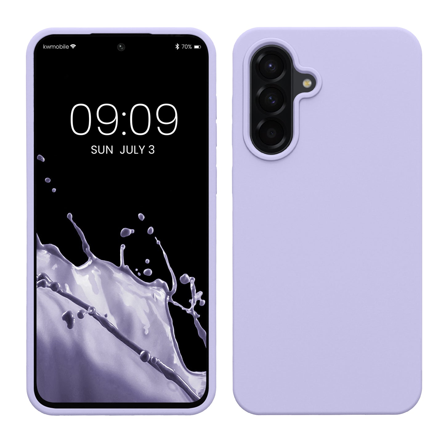 kwmobile Hülle kompatibel mit Samsung Galaxy A56 5G Hülle - Silikon Handy Case - Handyhülle weiche Oberfläche - kabelloses Laden - Lavendel Lavendel  