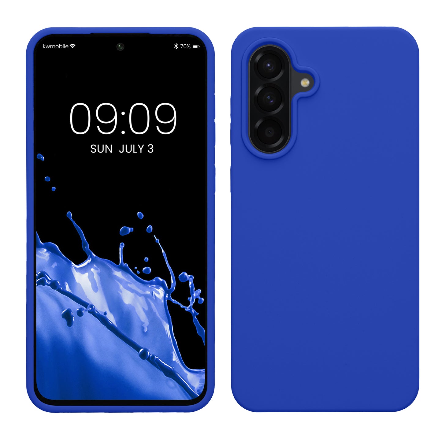 kwmobile Hülle kompatibel mit Samsung Galaxy A56 5G Hülle - Silikon Handy Case - Handyhülle weiche Oberfläche - kabelloses Laden - Baltik Blau Baltik Blau  