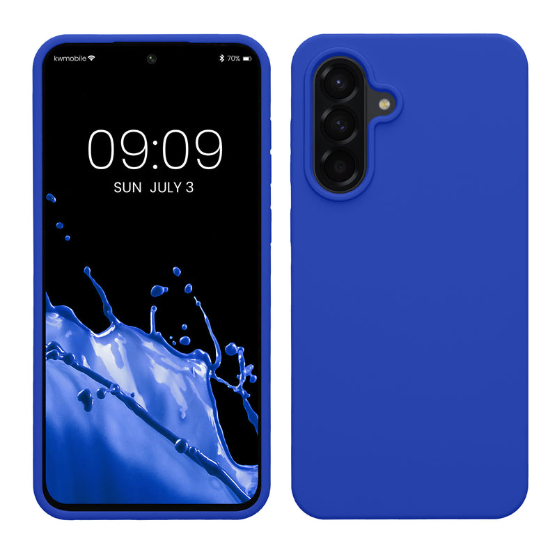 kwmobile Hülle kompatibel mit Samsung Galaxy A56 5G Hülle - Silikon Handy Case - Handyhülle weiche Oberfläche - kabelloses Laden - Baltik Blau Baltik Blau  