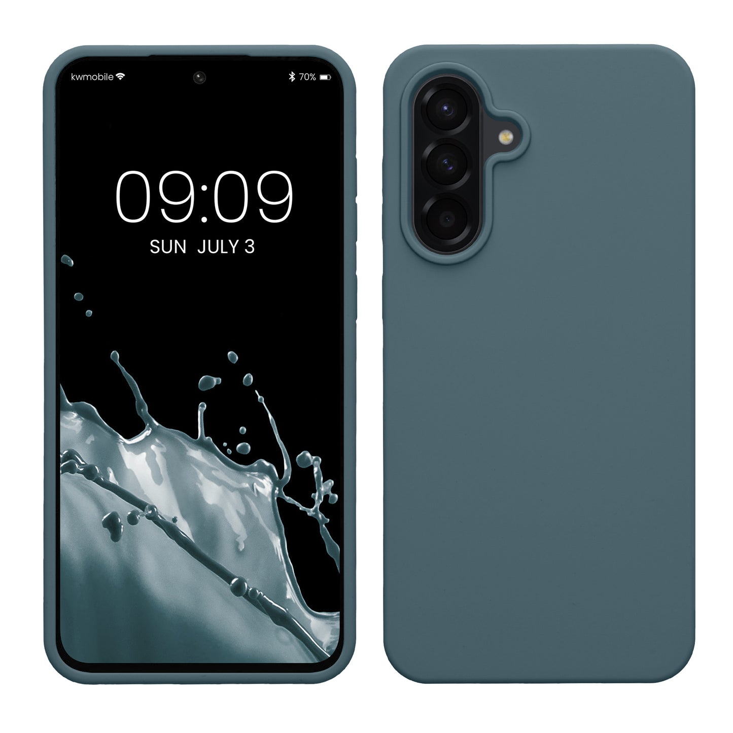 kwmobile Hülle kompatibel mit Samsung Galaxy A56 5G Hülle - Silikon Handy Case - Handyhülle weiche Oberfläche - kabelloses Laden - Dunkler Schiefer Dunkler Schiefer  