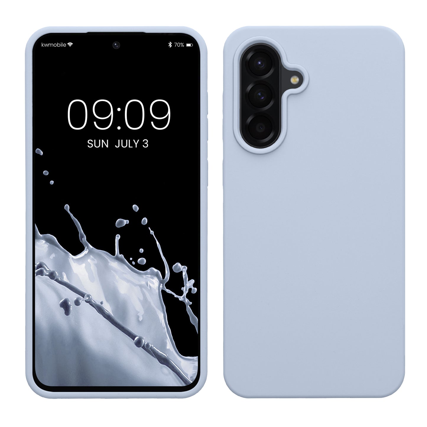 kwmobile Hülle kompatibel mit Samsung Galaxy A56 5G Hülle - Silikon Handy Case - Handyhülle weiche Oberfläche - kabelloses Laden - Hellblau matt Hellblau matt  