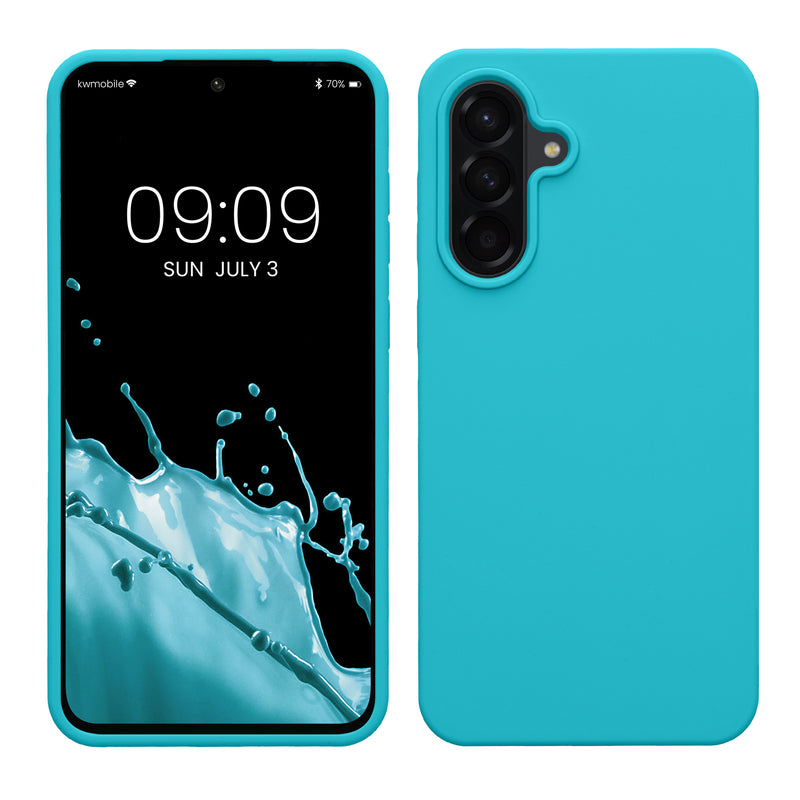 kwmobile Hülle kompatibel mit Samsung Galaxy A56 5G Hülle - Silikon Handy Case - Handyhülle weiche Oberfläche - kabelloses Laden - Cool Glacier Cool Glacier  