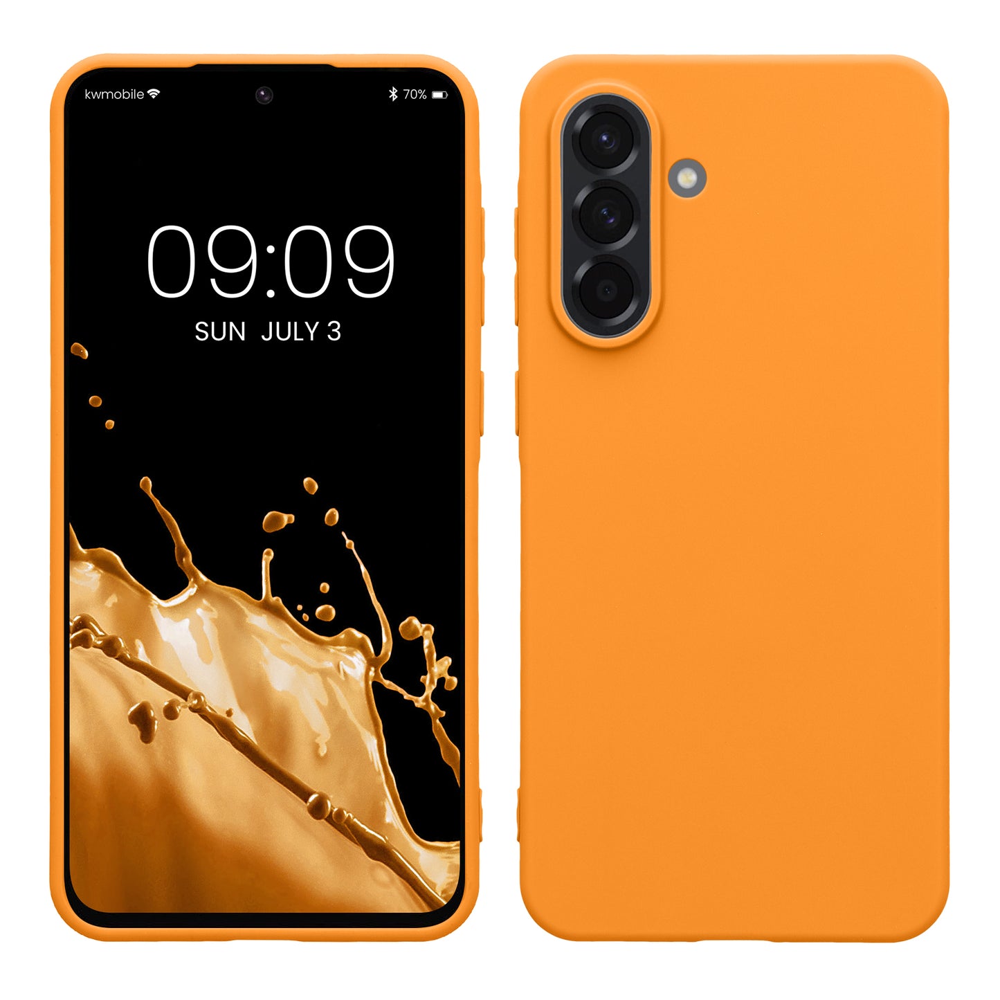 kwmobile Hülle kompatibel mit Samsung Galaxy A56 5G Hülle - weiches TPU Silikon Case - Cover geeignet für kabelloses Laden - Fruity Orange Fruity Orange  
