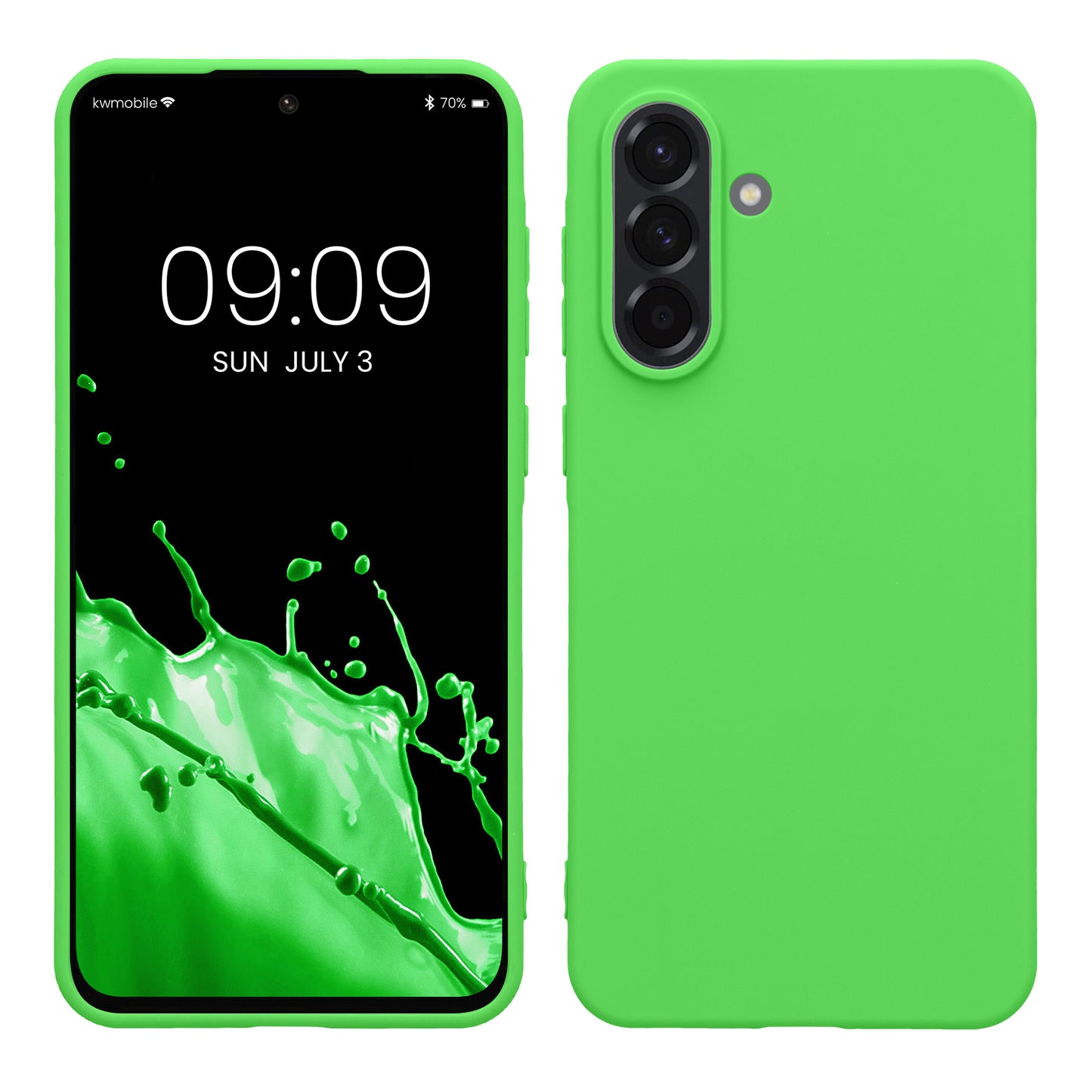 kwmobile Hülle kompatibel mit Samsung Galaxy A56 5G Hülle - weiches TPU Silikon Case - Cover geeignet für kabelloses Laden - Limettengrün Limettengrün  
