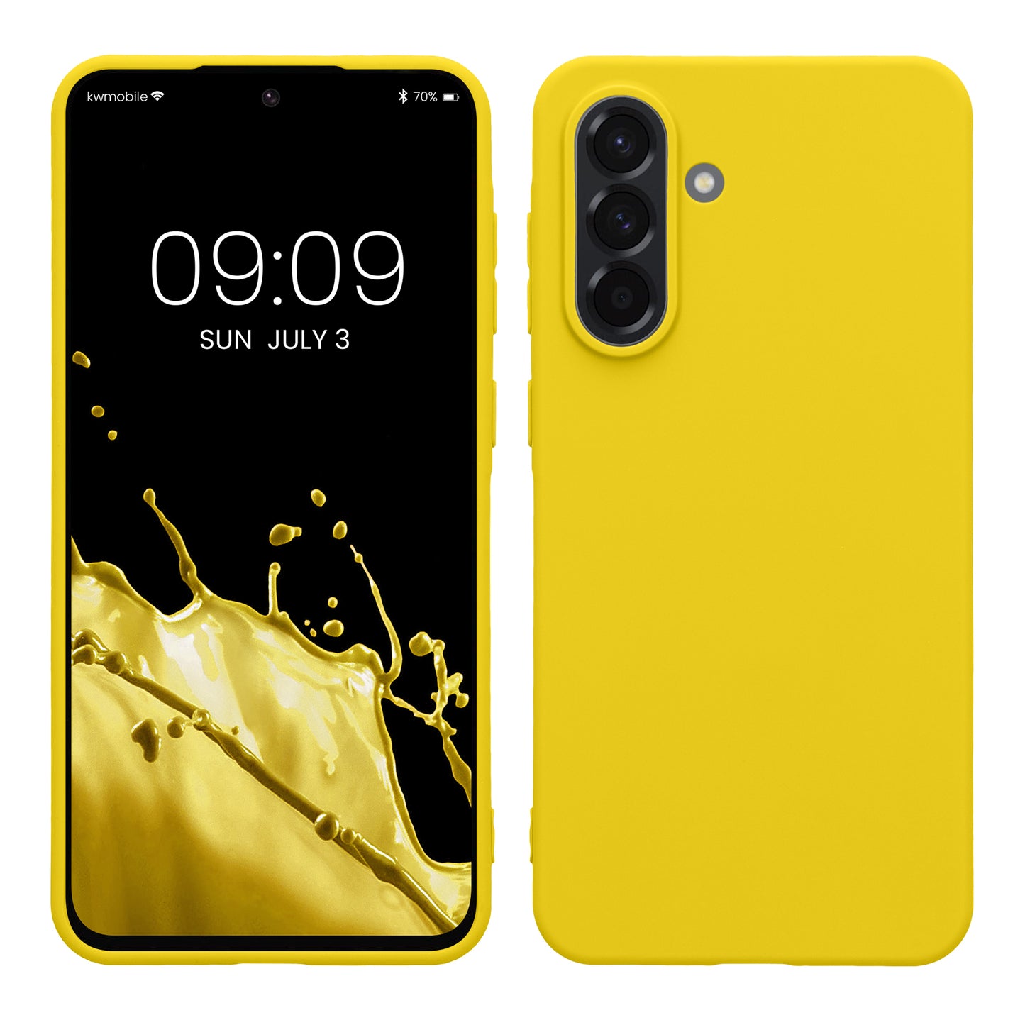 kwmobile Hülle kompatibel mit Samsung Galaxy A56 5G Hülle - weiches TPU Silikon Case - Cover geeignet für kabelloses Laden - Strahlend Gelb Strahlend Gelb  