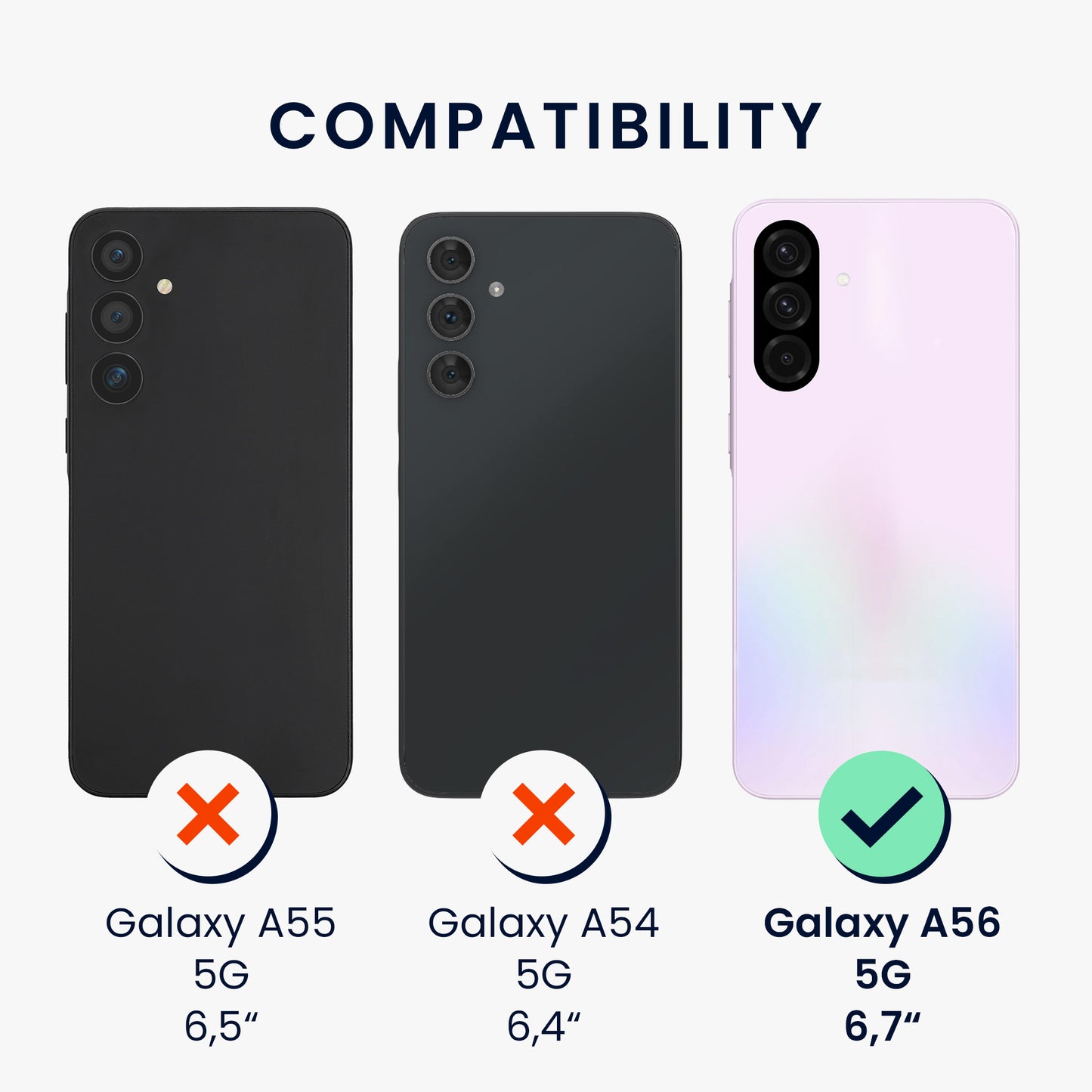 kwmobile Case Compatible with Samsung Galaxy A56 5G - Flip Cover Faux Leather Phone Case