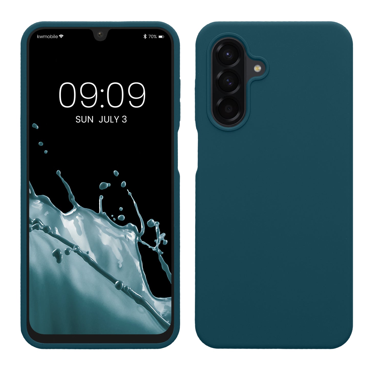 kwmobile Hülle kompatibel mit Samsung Galaxy A26 5G Hülle - Silikon Handy Case - Handyhülle weiche Oberfläche - kabelloses Laden - Petrol matt Petrol matt  