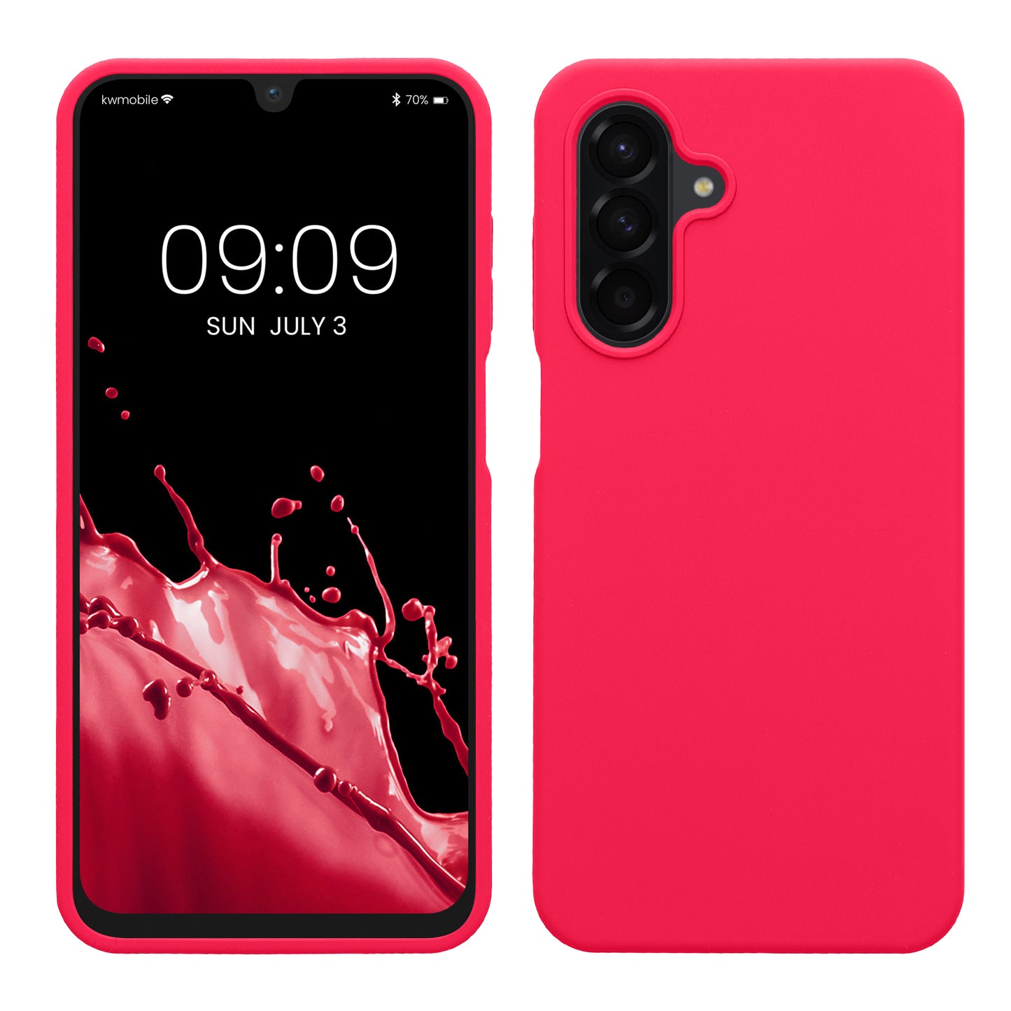 kwmobile Hülle kompatibel mit Samsung Galaxy A26 5G Hülle - Silikon Handy Case - Handyhülle weiche Oberfläche - kabelloses Laden - Neon Pink Neon Pink  
