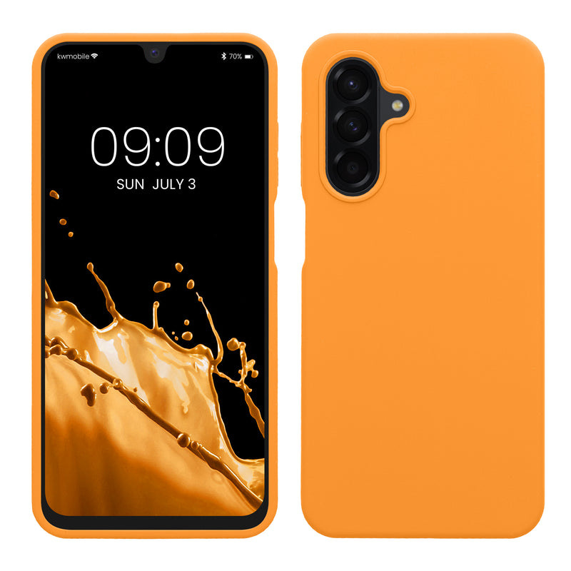 kwmobile Hülle kompatibel mit Samsung Galaxy A26 5G Hülle - Silikon Handy Case - Handyhülle weiche Oberfläche - kabelloses Laden - Fruity Orange Fruity Orange  