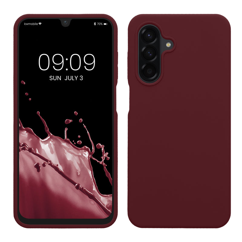 kwmobile Hülle kompatibel mit Samsung Galaxy A26 5G Hülle - Silikon Handy Case - Handyhülle weiche Oberfläche - kabelloses Laden - Bordeaux Violett Bordeaux Violett  