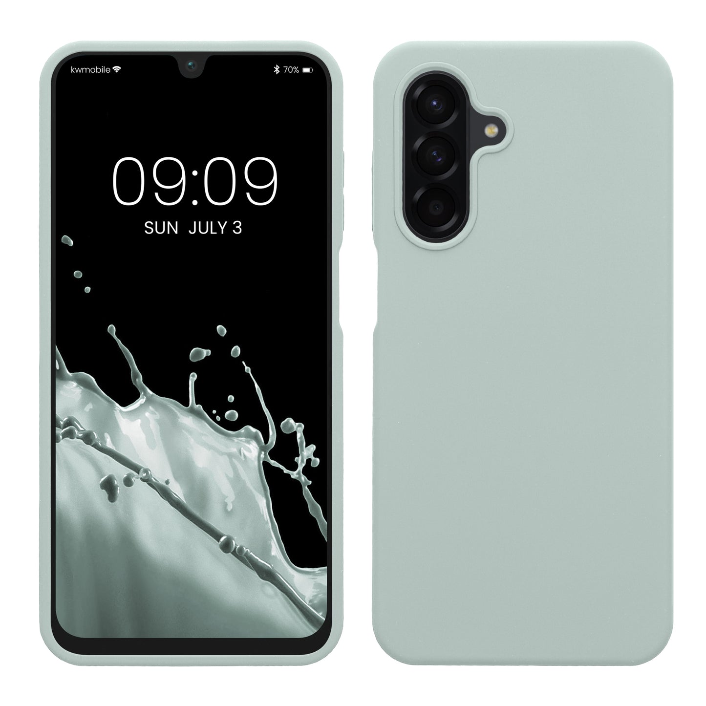 kwmobile Hülle kompatibel mit Samsung Galaxy A26 5G Hülle - Silikon Handy Case - Handyhülle weiche Oberfläche - kabelloses Laden - Cool Mint Cool Mint  