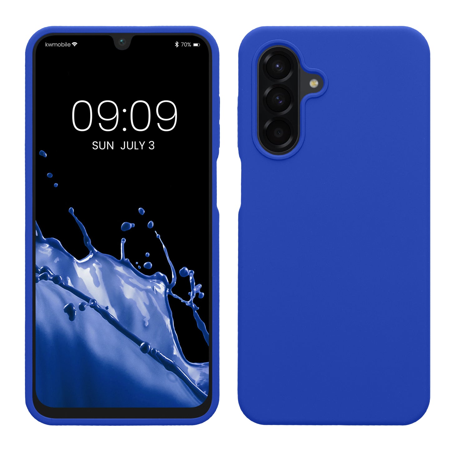 kwmobile Hülle kompatibel mit Samsung Galaxy A26 5G Hülle - Silikon Handy Case - Handyhülle weiche Oberfläche - kabelloses Laden - Baltik Blau Baltik Blau  