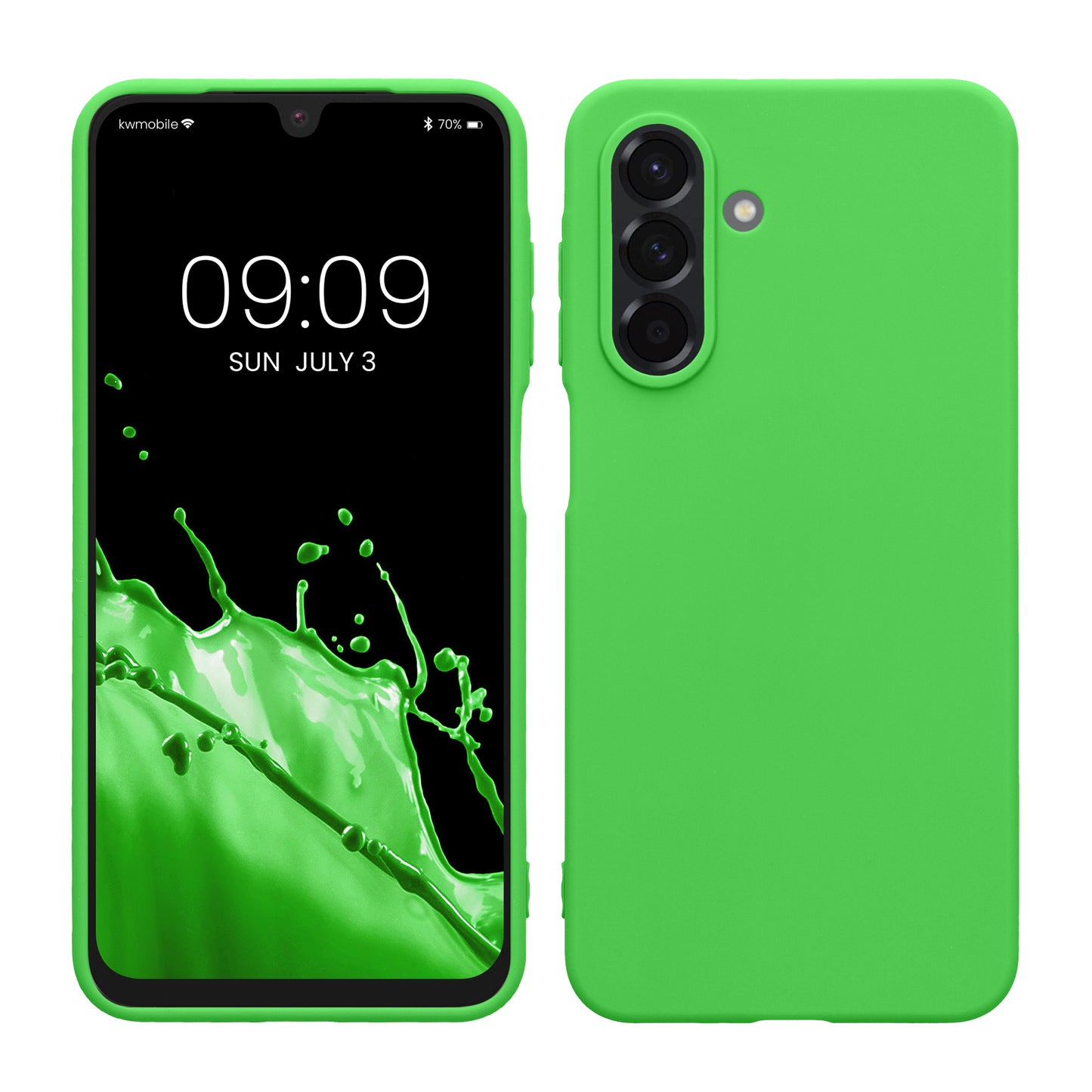 kwmobile Hülle kompatibel mit Samsung Galaxy A26 5G Hülle - weiches TPU Silikon Case - Cover geeignet für kabelloses Laden - Limettengrün Limettengrün  