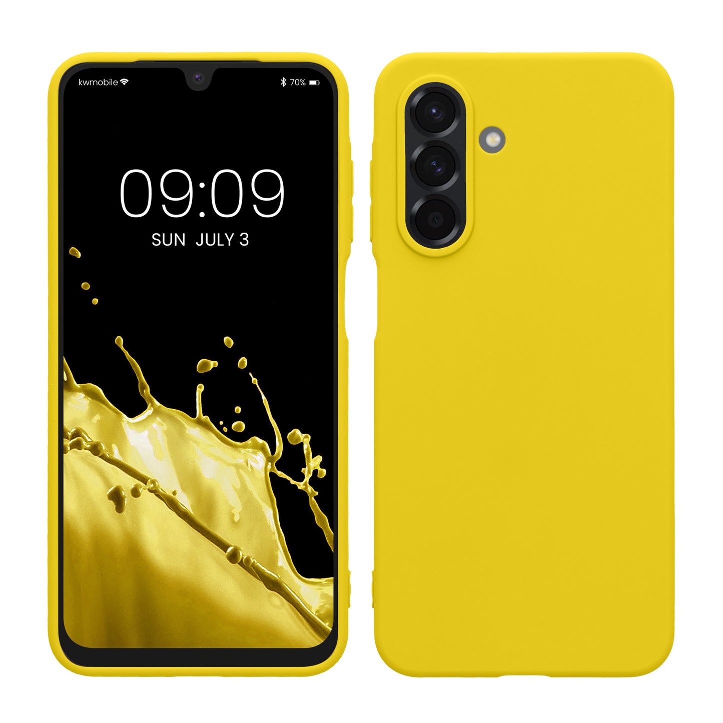 kwmobile Hülle kompatibel mit Samsung Galaxy A26 5G Hülle - weiches TPU Silikon Case - Cover geeignet für kabelloses Laden - Strahlend Gelb Strahlend Gelb  