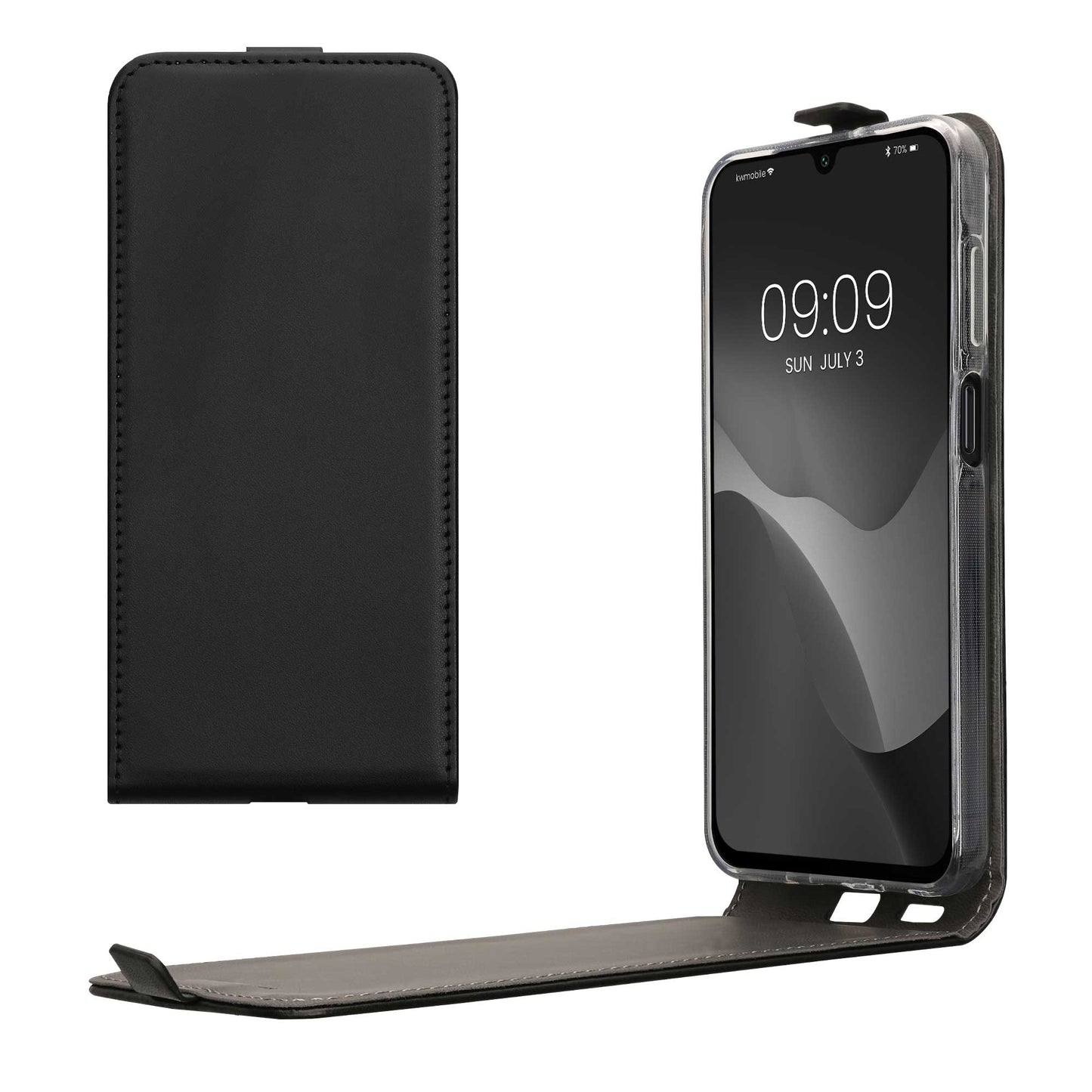 kwmobile Schutzhülle kompatibel mit Samsung Galaxy A26 5G - Hülle Handy - Flip Case Handyhülle Schwarz Schwarz  