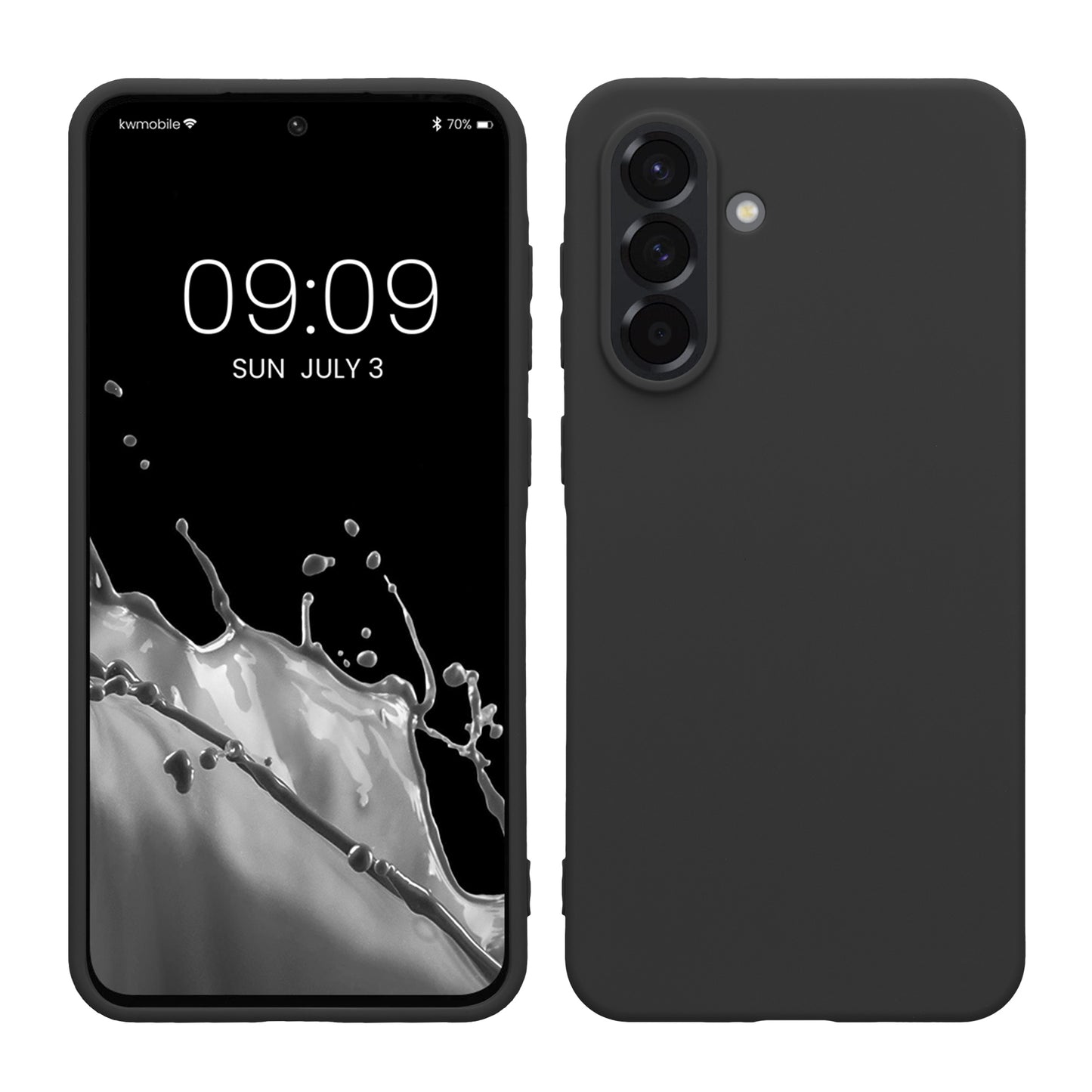 kwmobile Hülle kompatibel mit Samsung Galaxy A36 5G Hülle - weiches TPU Silikon Case - Cover geeignet für kabelloses Laden - Dunkelgrau Dunkelgrau  