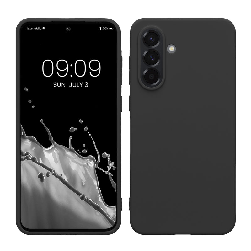 kwmobile Hülle kompatibel mit Samsung Galaxy A36 5G Hülle - weiches TPU Silikon Case - Cover geeignet für kabelloses Laden - Dunkelgrau Dunkelgrau  