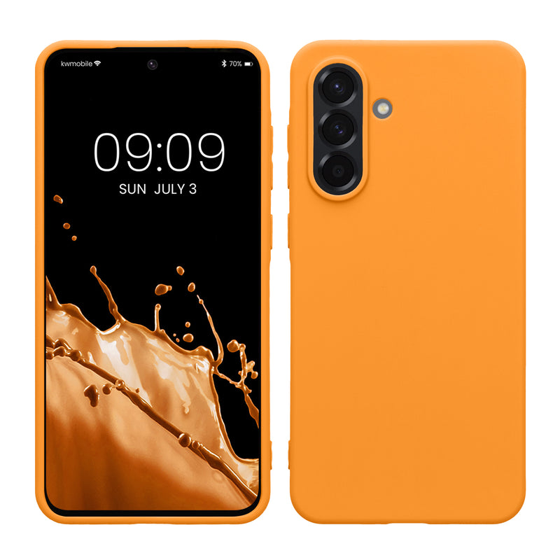 kwmobile Hülle kompatibel mit Samsung Galaxy A36 5G Hülle - weiches TPU Silikon Case - Cover geeignet für kabelloses Laden - Fruity Orange Fruity Orange  