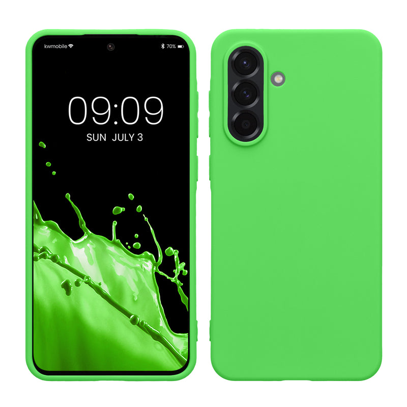 kwmobile Hülle kompatibel mit Samsung Galaxy A36 5G Hülle - weiches TPU Silikon Case - Cover geeignet für kabelloses Laden - Limettengrün Limettengrün  