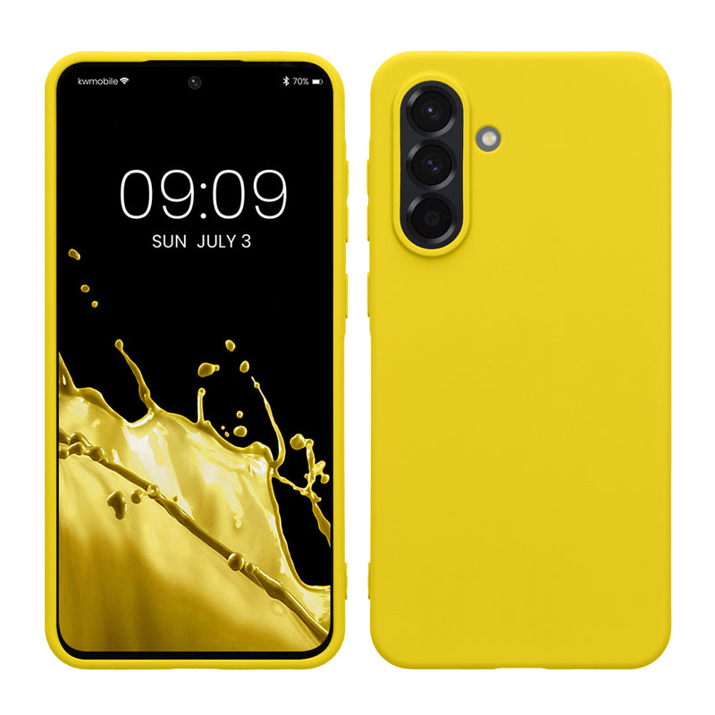 kwmobile Hülle kompatibel mit Samsung Galaxy A36 5G Hülle - weiches TPU Silikon Case - Cover geeignet für kabelloses Laden - Strahlend Gelb Strahlend Gelb  