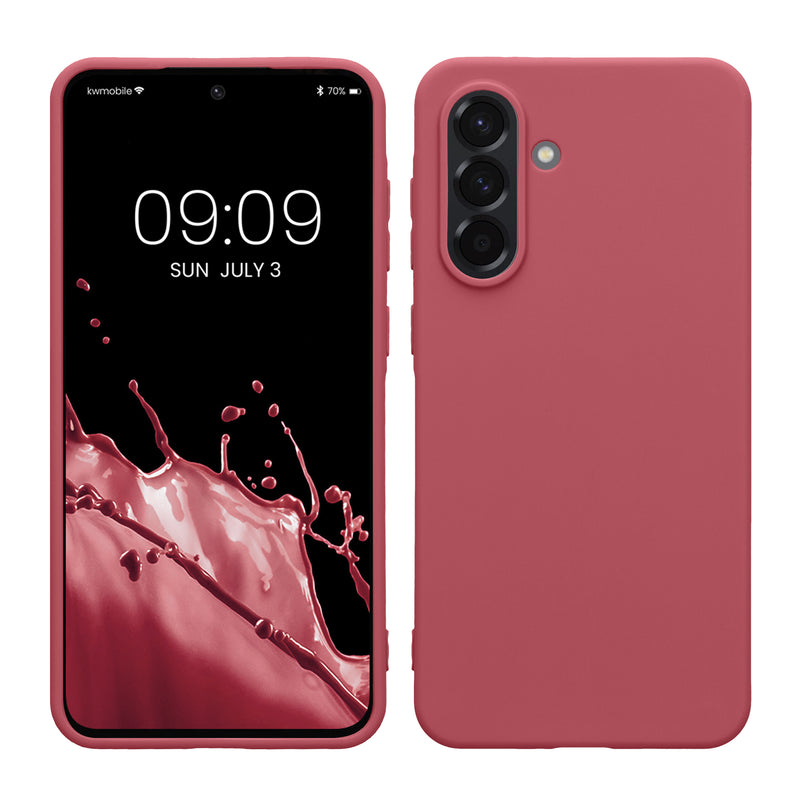 kwmobile Hülle kompatibel mit Samsung Galaxy A36 5G Hülle - weiches TPU Silikon Case - Cover geeignet für kabelloses Laden - Dark Rose Dark Rose  