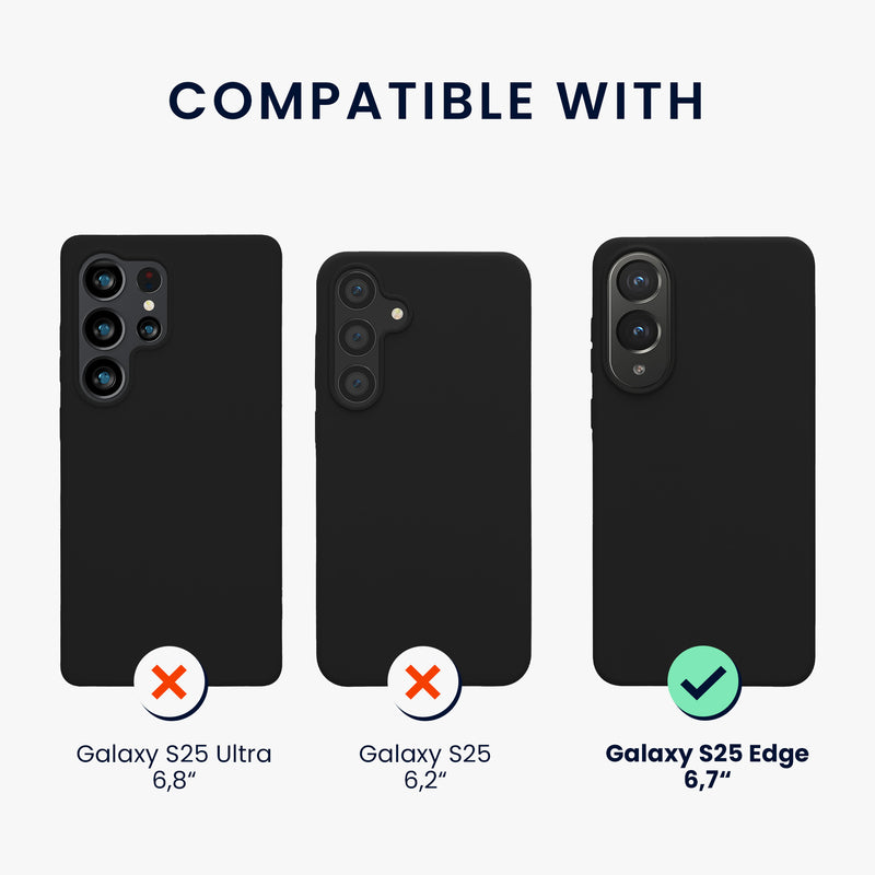 kwmobile Phone Case for Samsung Galaxy S25 Edge - Silicone Case - Wireless Charging - Protective Cover