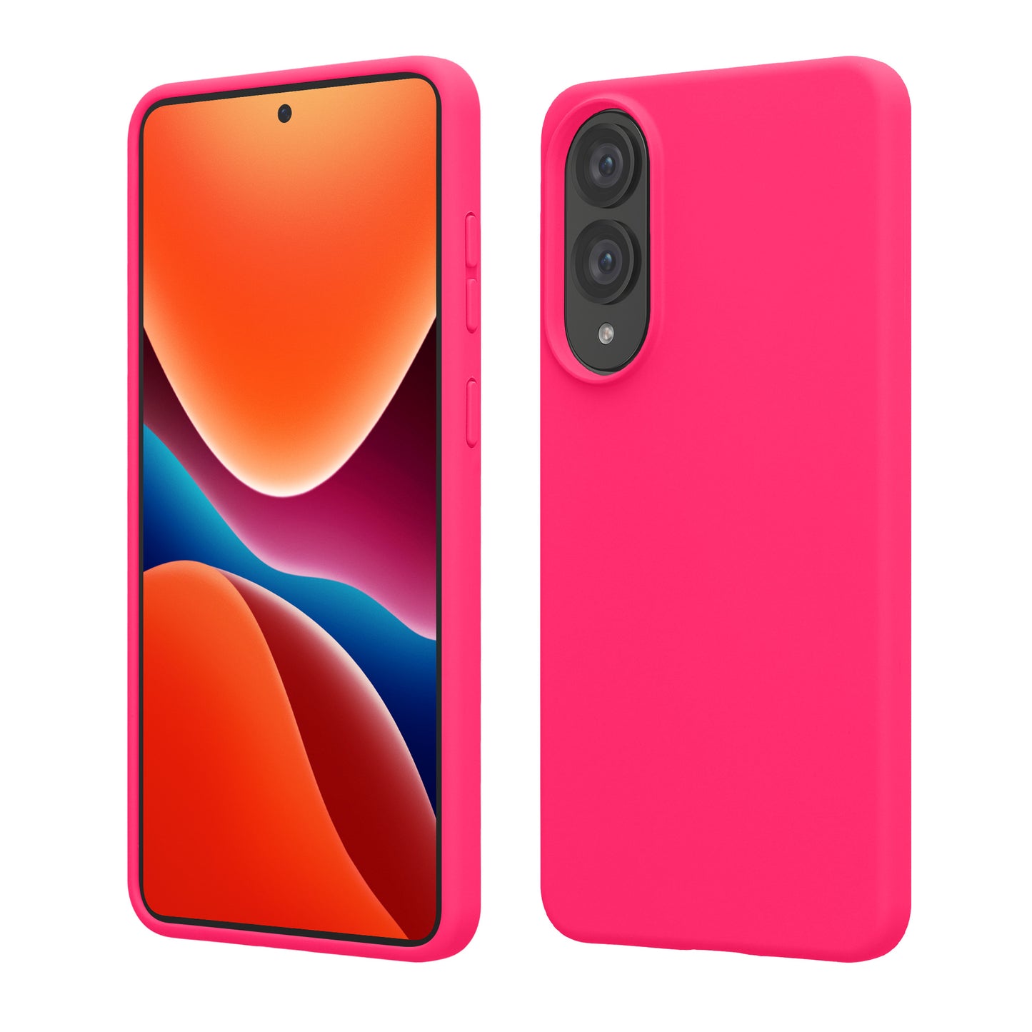 kwmobile Hülle kompatibel mit Samsung Galaxy S25 Edge Hülle - Silikon Handy Case - Handyhülle weiche Oberfläche - kabelloses Laden - Neon Pink Neon Pink  