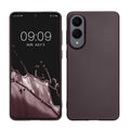 kwmobile Case kompatibel mit Samsung Galaxy S25 Edge Hülle - Schutzhülle aus Silikon metallisch schimmernd - Handyhülle Metallic Brombeere Metallic Brombeere  