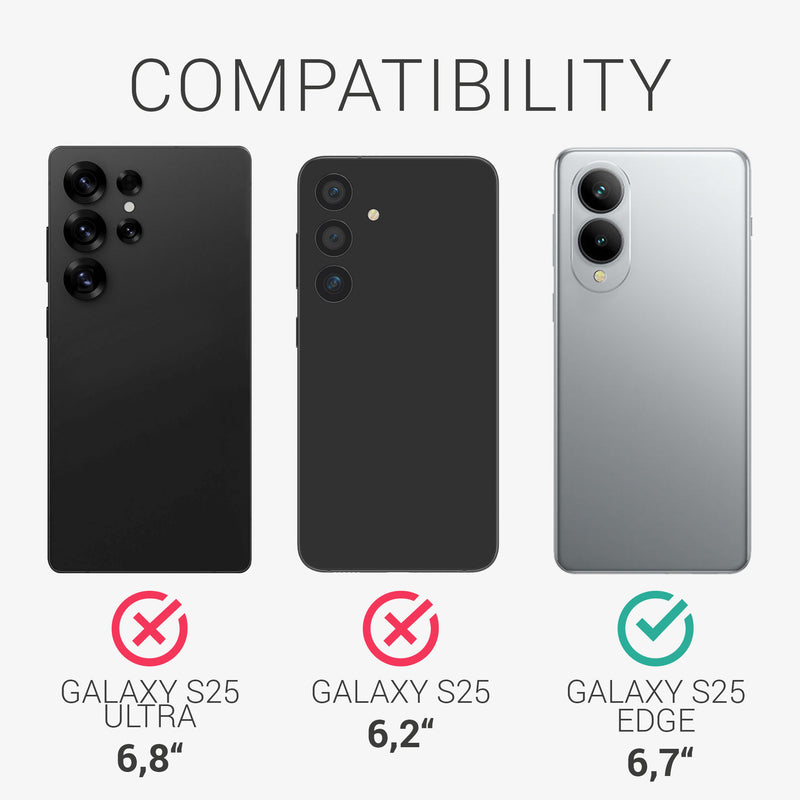 kwmobile Case Compatible with Samsung Galaxy S25 Edge Case - Shockproof Phone Cover - TPU Phone Case