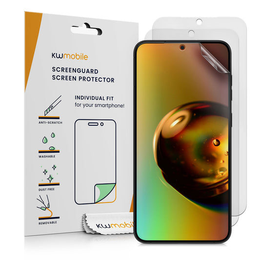 kwmobile 3x Folie matt kompatibel mit Samsung Galaxy S25 Edge - Displayschutzfolie Schutzfolie - Displayschutz Displayfolie entspiegelt Matt Transparent  