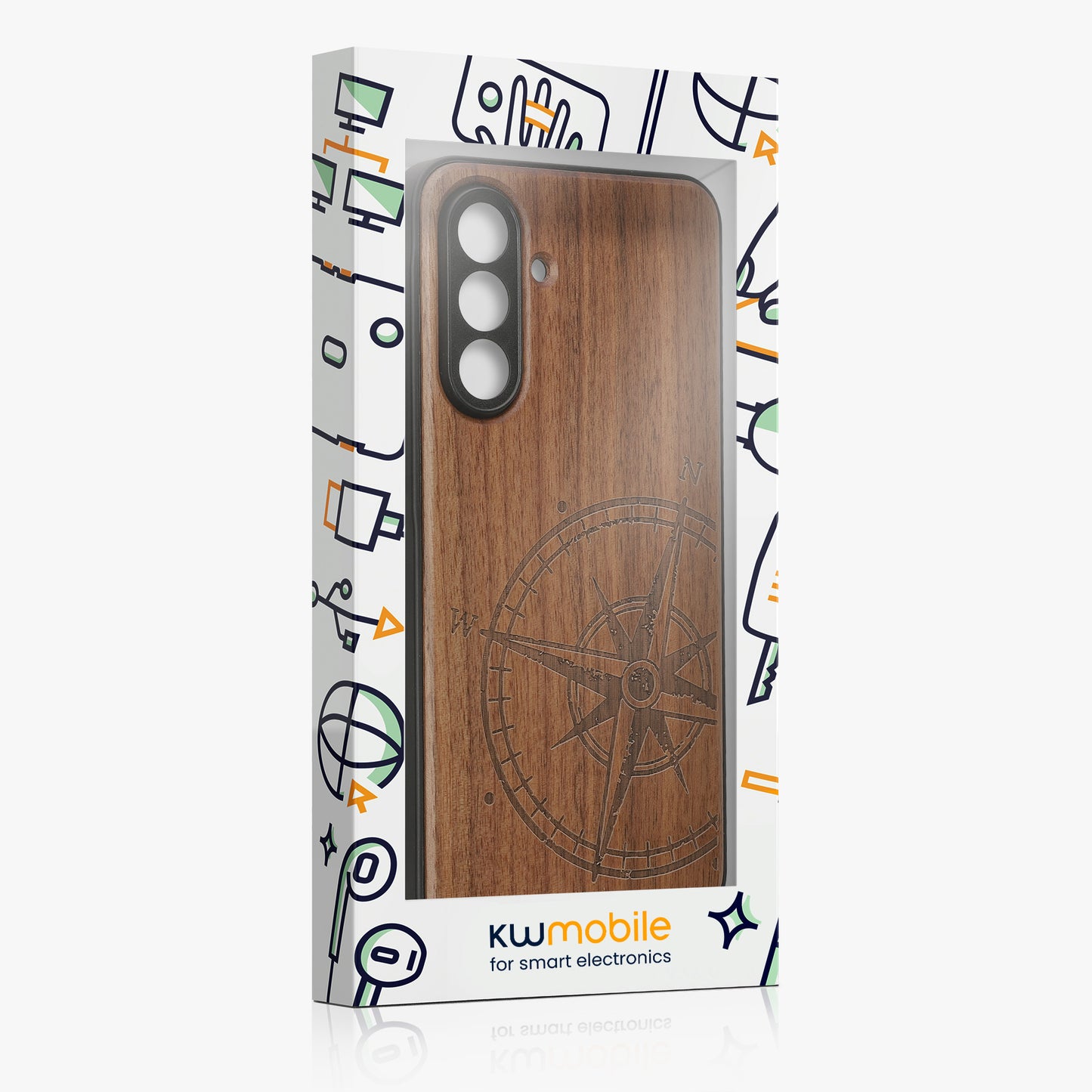 kwmobile Case Compatible with Samsung Galaxy A56 5G Phone Cover TPU Phone Case Compass Vintage