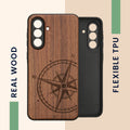 kwmobile Case Compatible with Samsung Galaxy A56 5G Phone Cover TPU Phone Case Compass Vintage