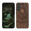 kwmobile Hülle kompatibel mit Samsung Galaxy A36 5G Hülle - Holz Case - Handy Cover - TPU Handyhülle in Dunkelbraun Indische Sonne Dunkelbraun  [dsg02]