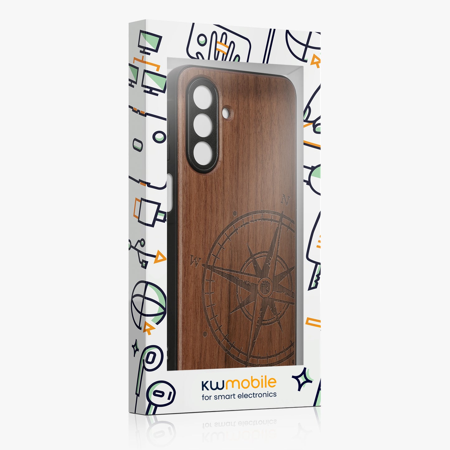 kwmobile Case Compatible with Samsung Galaxy A26 5G Case Phone Cover TPU Cell Phone Case Compass Vintage