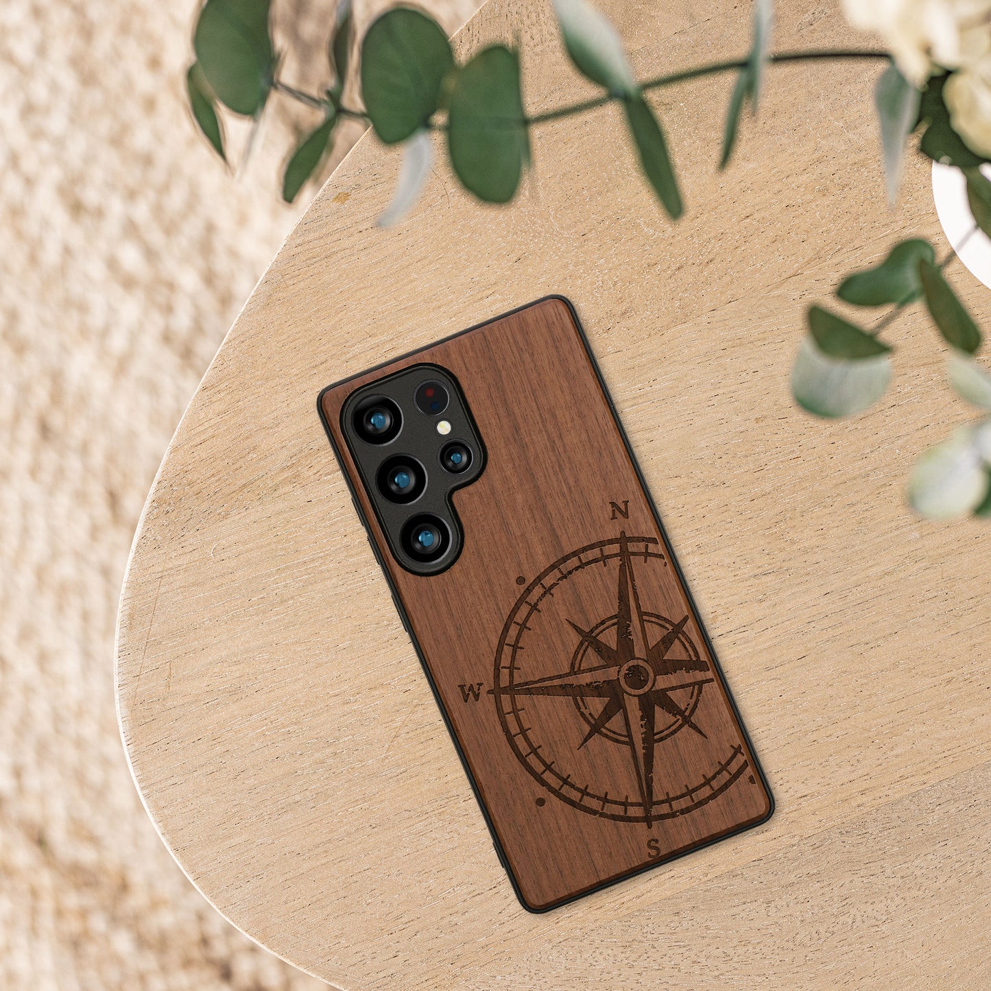 kwmobile Case Compatible with Samsung Galaxy S25 Ultra Cover - Mobile Phone Cover - TPU Phone Case Compass Vintage