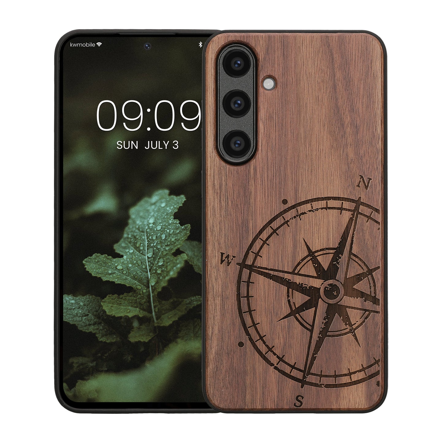 kwmobile Case Compatible with Samsung Galaxy S24 FE Case - Phone Cover - TPU Phone Case Compass Vintage