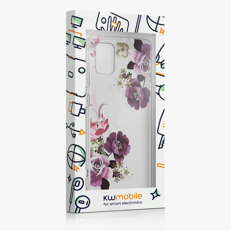 kwmobile Case Compatible with Samsung Galaxy A51 Phone Case Silicone Cover transparent With Glass Screen Protector