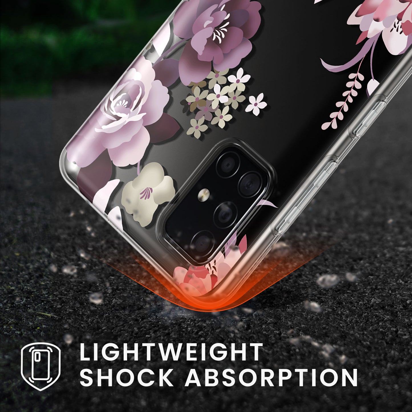 kwmobile Case Compatible with Samsung Galaxy A51 Phone Case Silicone Cover transparent With Glass Screen Protector