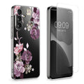 kwmobile Case Compatible with Samsung Galaxy A36 5G Phone Case with Glass Screen Protector Blossom and Roses Transparent