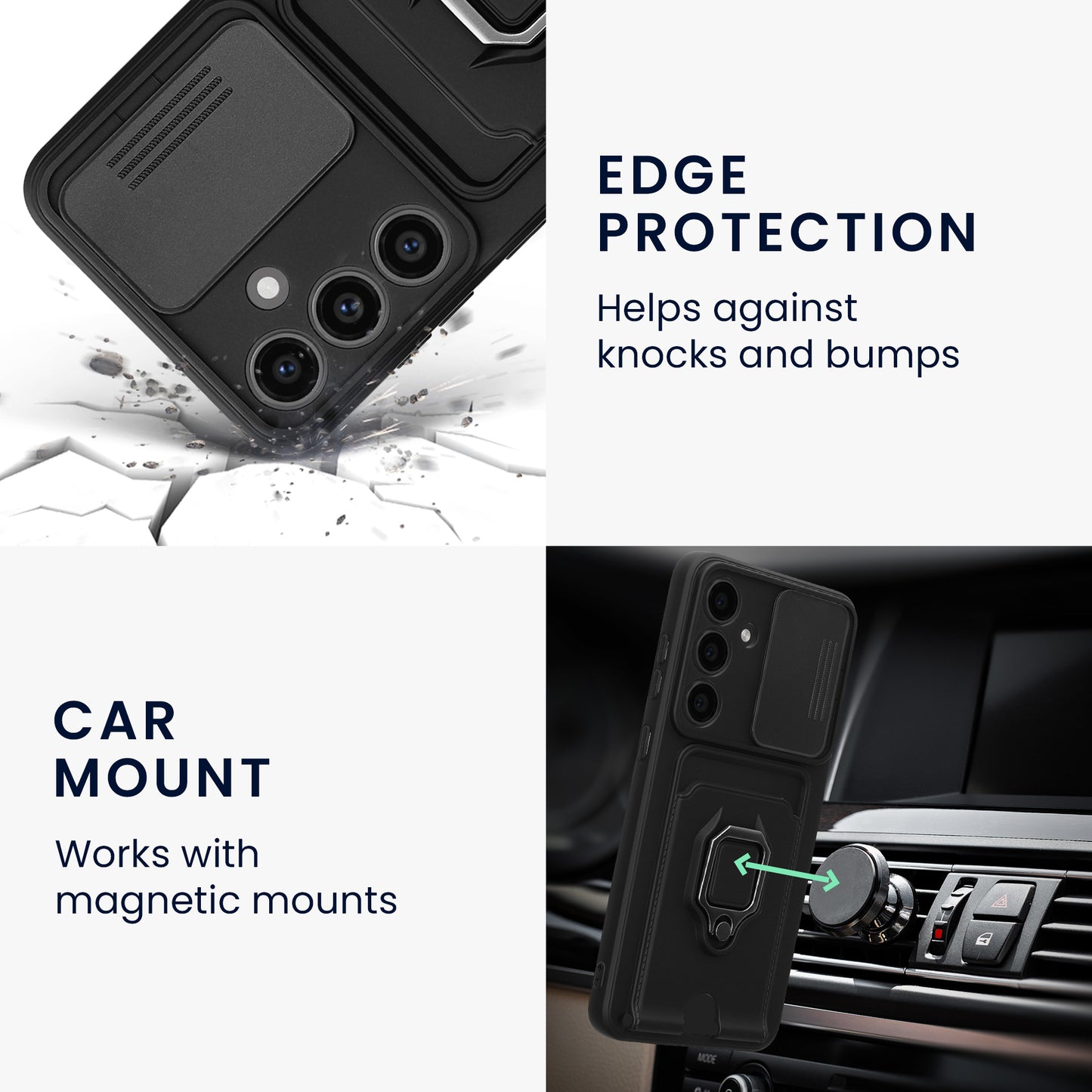 kwmobile Phone Case Compatible with Samsung Galaxy S24 FE Soft Case with Camera Protection Card Slot