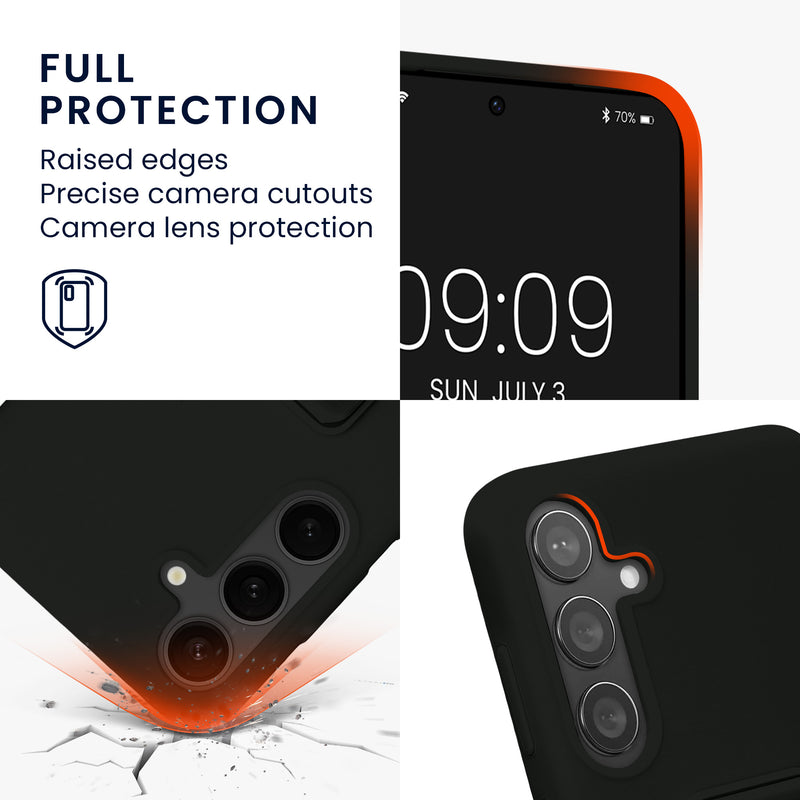 kwmobile Phone Case for Samsung Galaxy S24 Plus Case Finger Holder and Stand Protective Cover