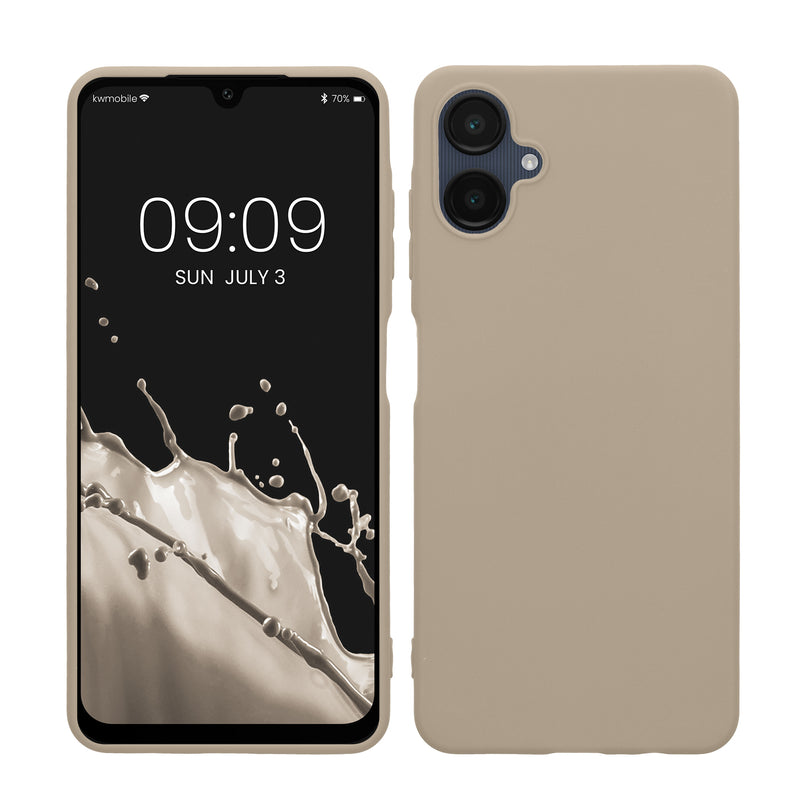 kwmobile Hülle kompatibel mit Samsung Galaxy A06 Hülle - weiches TPU Silikon Case - Cover geeignet für kabelloses Laden - Creme matt Creme matt  