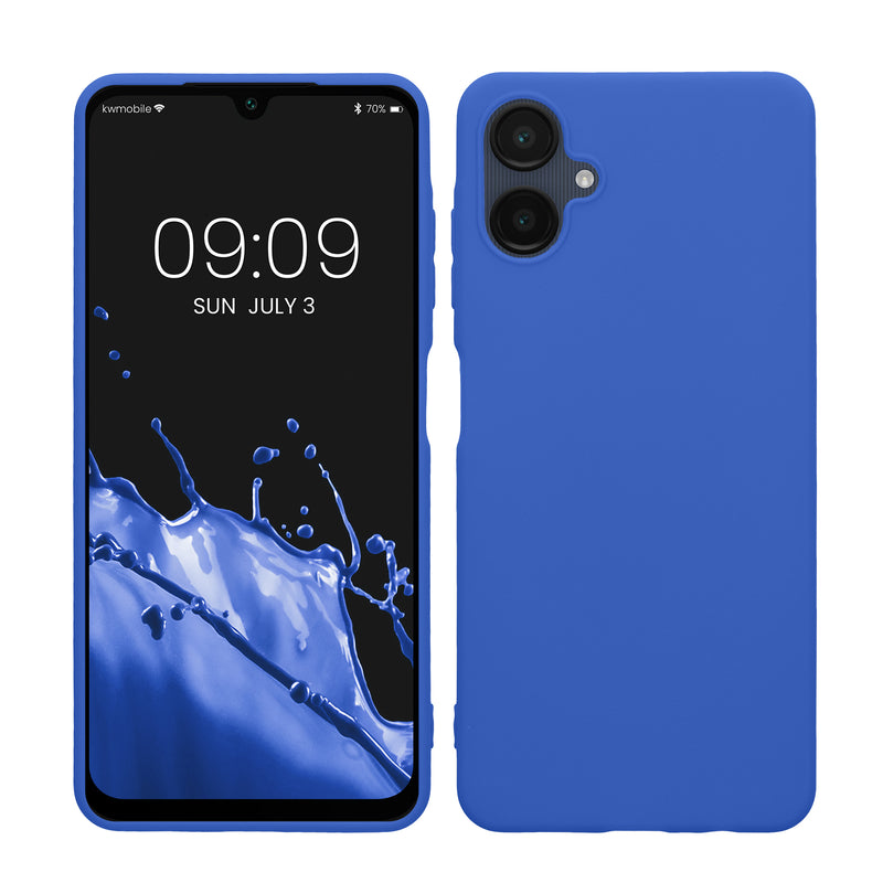 kwmobile Hülle kompatibel mit Samsung Galaxy A06 Hülle - weiches TPU Silikon Case - Cover geeignet für kabelloses Laden - Baltik Blau Baltik Blau  