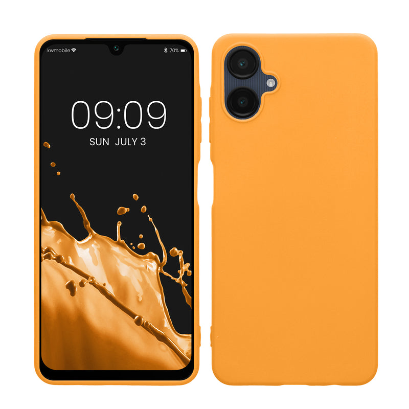 kwmobile Hülle kompatibel mit Samsung Galaxy A06 Hülle - weiches TPU Silikon Case - Cover geeignet für kabelloses Laden - Fruity Orange Fruity Orange  