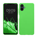 kwmobile Hülle kompatibel mit Samsung Galaxy A06 Hülle - weiches TPU Silikon Case - Cover geeignet für kabelloses Laden - Limettengrün Limettengrün  