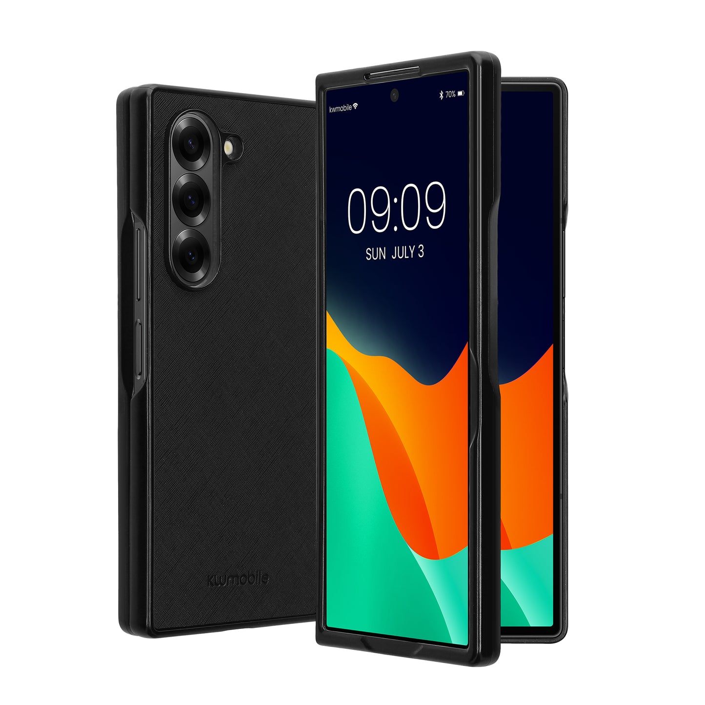 kwmobile Flip Hardcase kompatibel mit Samsung Galaxy Z Fold6 - Hülle für Foldable Handy - Handyhülle in Schwarz Schwarz  