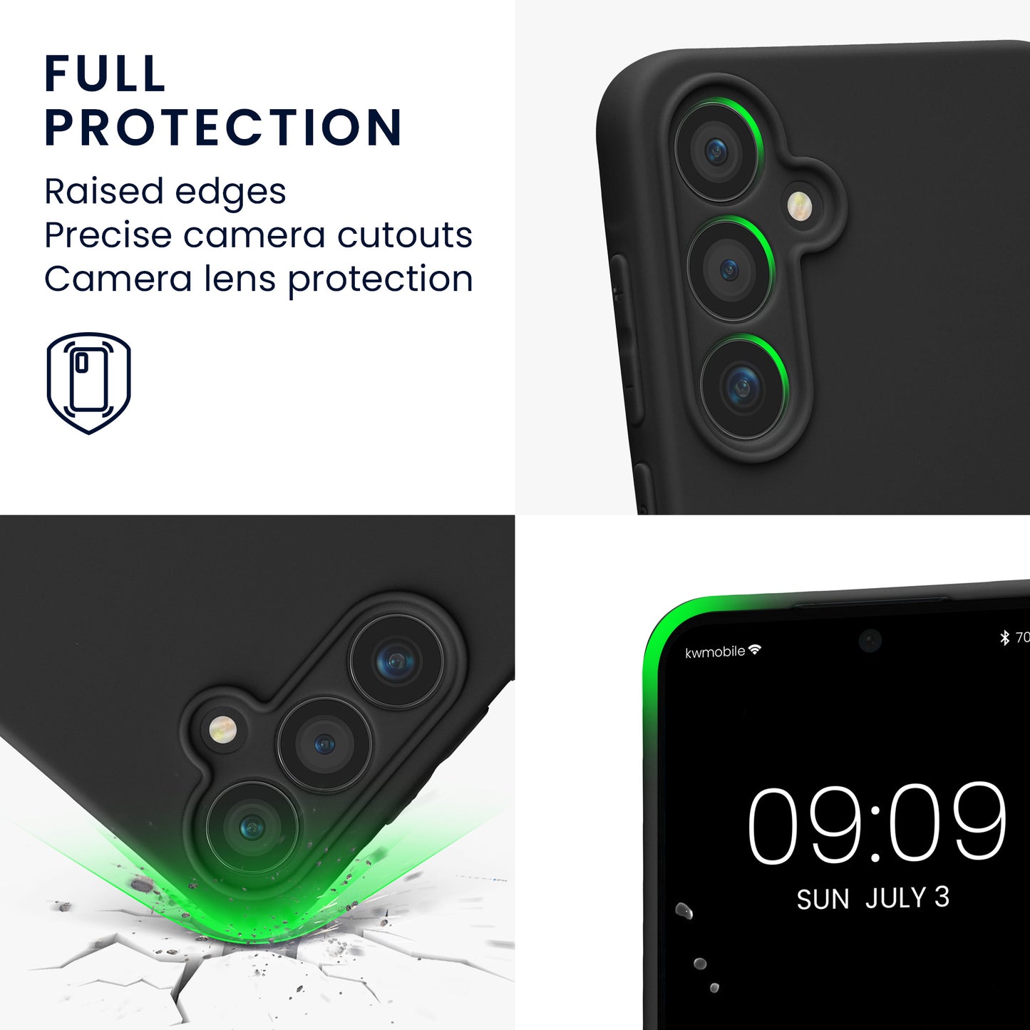kwmobile Phone Case for Samsung Galaxy A55 5G - Soft Silicone Case - Protective Cover
