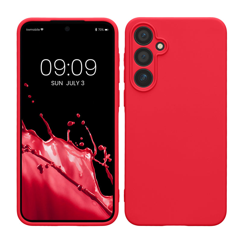 kwmobile Handyhülle kompatibel mit Samsung Galaxy A55 5G Hülle - Handy Case aus weichem Silikon in Neon Pink Neon Pink  