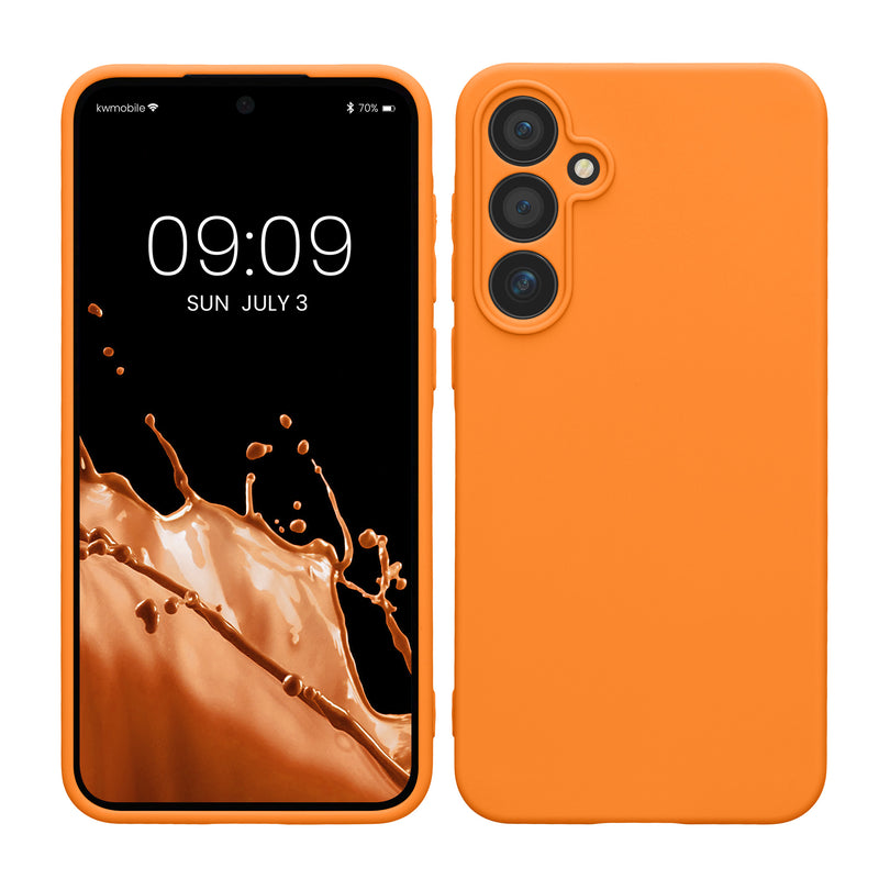 kwmobile Handyhülle kompatibel mit Samsung Galaxy A55 5G Hülle - Handy Case aus weichem Silikon in Fruity Orange Fruity Orange  